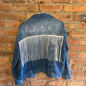 Bride to be fringe Jean jacket